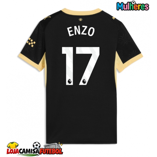 Camisa de Futebol Manchester City Enzo Fernandez #17 Equipamento Secundário Mulheres 2026-27 Manga Curta